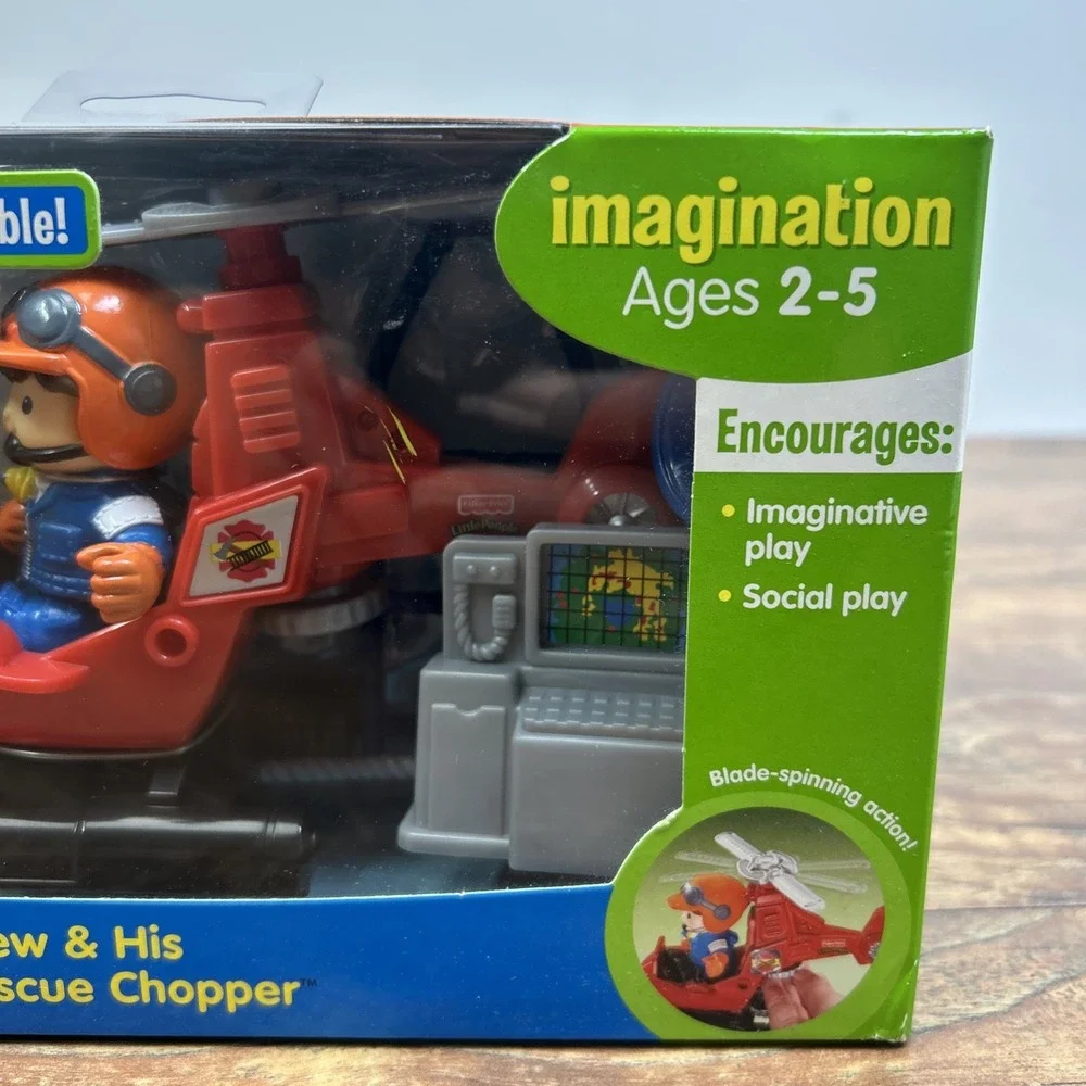 LITTLE PEOPLE DREW & HIS RESCUE CHOPPER By FISHER PRICE 2007 NEW L4793